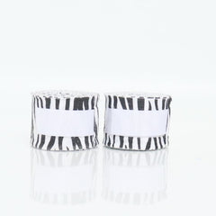 Zebra print shorts on a white background