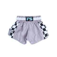 INFIGHTSTYLE Muay Thai Shorts Finish Line Grey/Pastel Blue