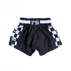 INFIGHTSTYLE Muay Thai Shorts “Finish Line” Black/White