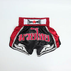 THAISMAI Muay Thai Boxing Shorts Black/Burgundy