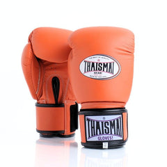 Orange boxing gloves with 'Thaismai' branding on a white background