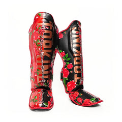 Top King TKSGRS Rose Shin Guards Floral Leather