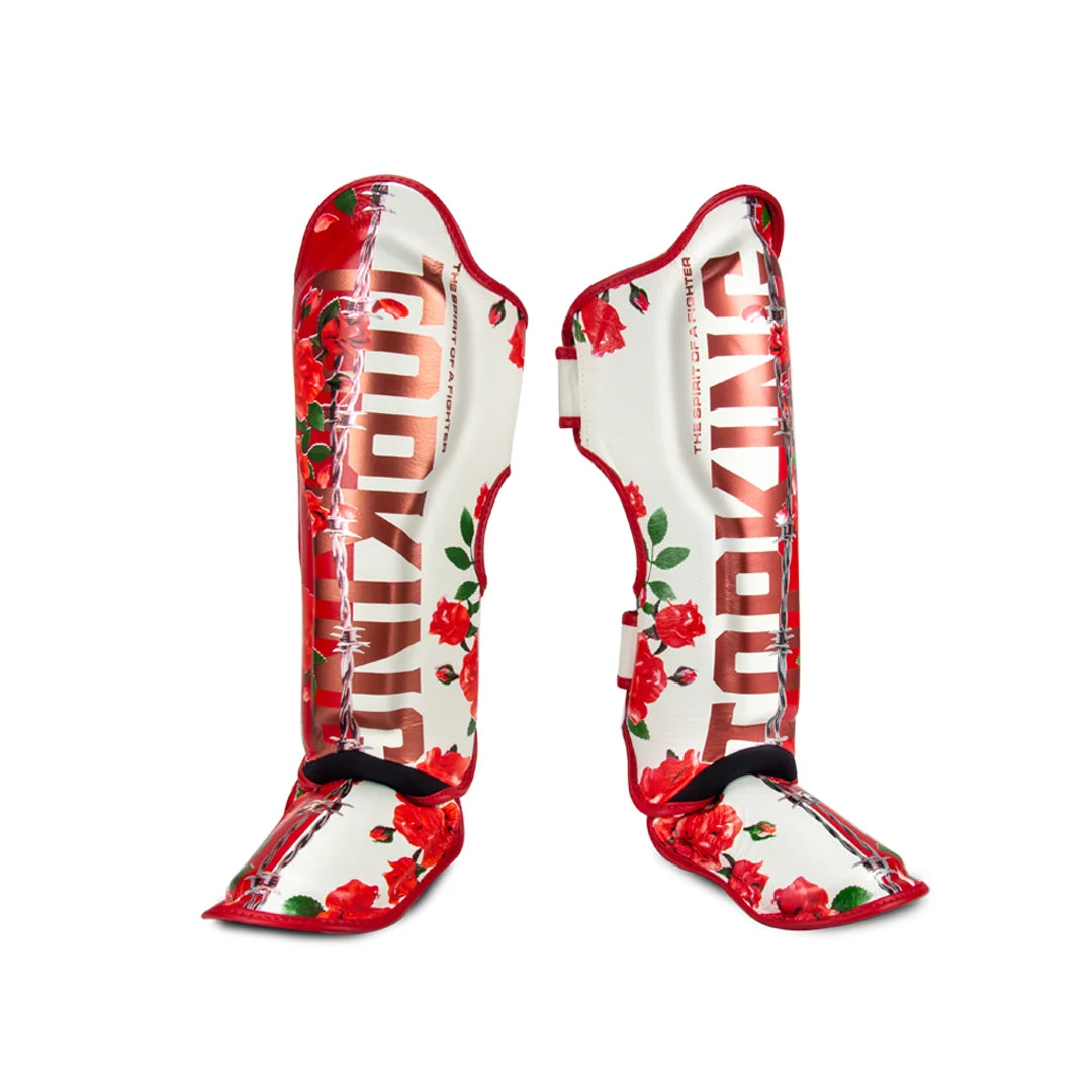 Top King TKSGRS Rose Shin Guards Floral Leather