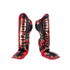 Top King TKSGRS Rose Shin Guards Floral Leather