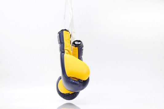 ThaiSmai Lace Up Gloves Navy Blue/Yellow
