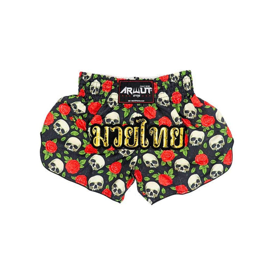 ARWUT [S005] "GOTHIC SKULLS & ROSES" Edition Muay Thai Shorts