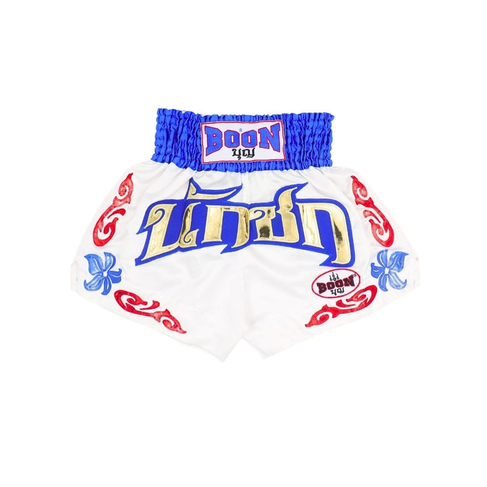 Boon [MT40] "White/Blue" Muay Thai Shorts