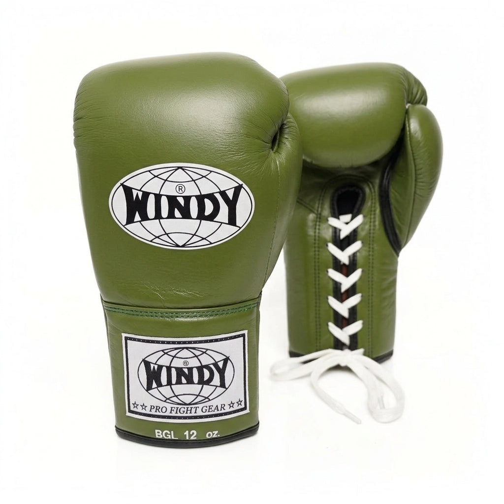 Windy [BGL] Lace Up Boxing Gloves Olive Green