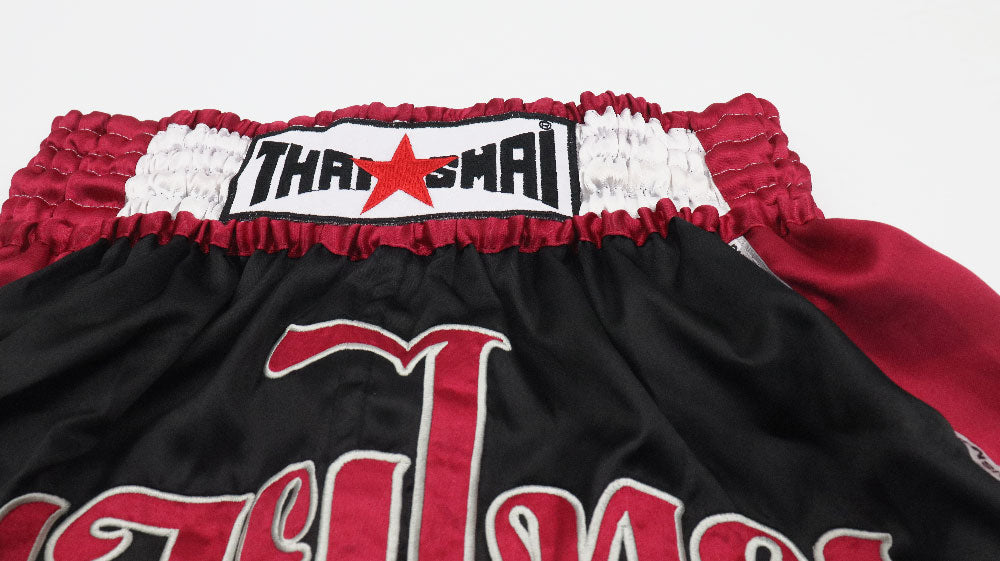 THAISMAI Muay Thai Boxing Shorts Black/Burgundy