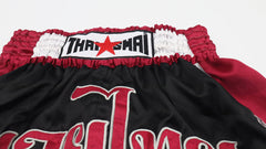 THAISMAI Muay Thai Boxing Shorts Black/Burgundy