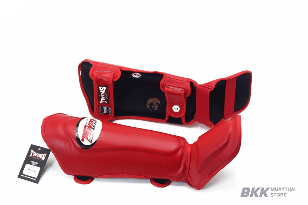 Twins Special [SGL-10] Shin Guards Front-Back Red