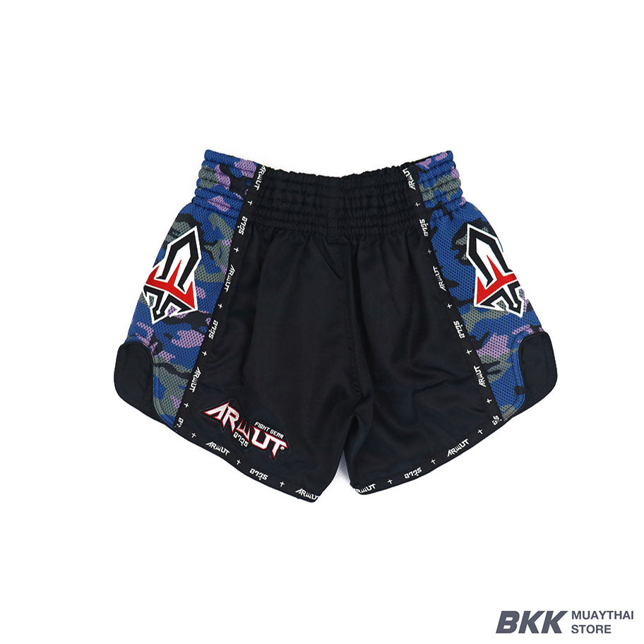 ARWUT [BS2] Camo Edition Muay Thai Shorts "Black/Blue"