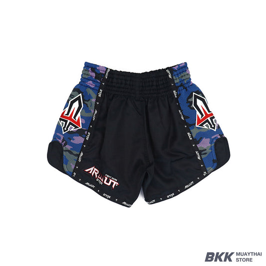 ARWUT [BS2] Camo Edition Muay Thai Shorts "Black/Blue"