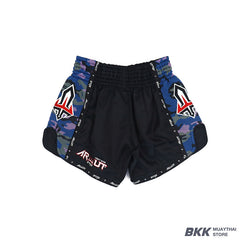 ARWUT [BS2] Camo Edition Muay Thai Shorts "Black/Blue"