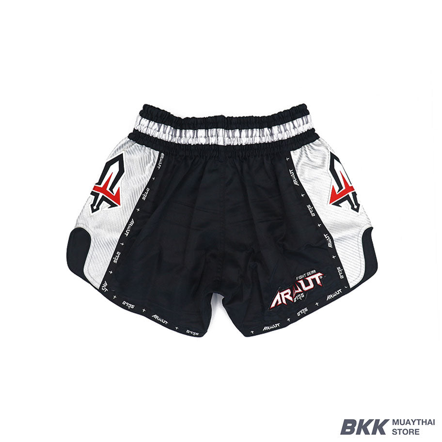 ARWUT [BS3] CARBON EDITION Muay Thai Shorts "BLACK/SILVER"