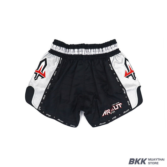 ARWUT [BS3] CARBON EDITION Muay Thai Shorts "BLACK/SILVER"