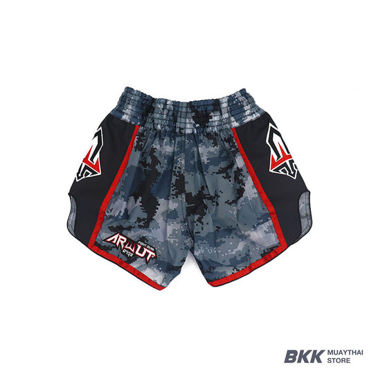 ARWUT [BS3] CARBON EDITION Muay Thai Shorts "GREY CAMO/BLACK"