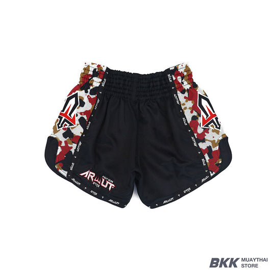 ARWUT [BS2] Camo Edition Muay Thai Shorts "BLACK/RED"