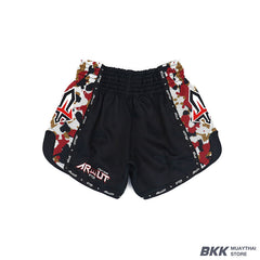 ARWUT [BS2] Camo Edition Muay Thai Shorts "BLACK/RED"