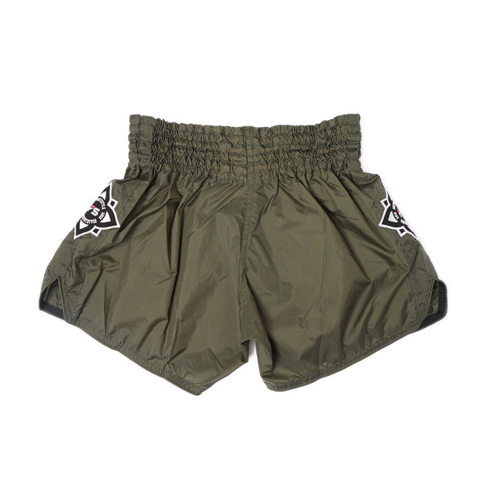INFIGHTSTYLE Lotus Olive Green Muay Thai Shorts