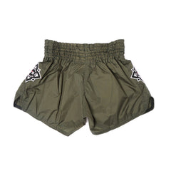 INFIGHTSTYLE Lotus Olive Green Muay Thai Shorts