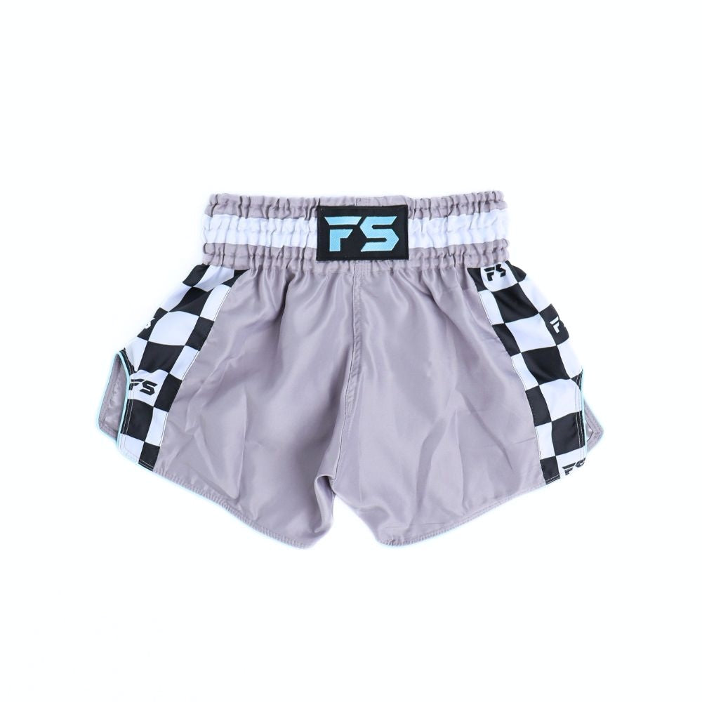 INFIGHTSTYLE Muay Thai Shorts Finish Line Grey/Pastel Blue