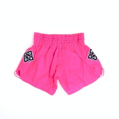 INFIGHTSTYLE Mono Nylon Lotus Retro Neon Pink Muay Thai Shorts