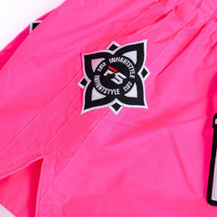 INFIGHTSTYLE Mono Nylon Lotus Retro Neon Pink Muay Thai Shorts