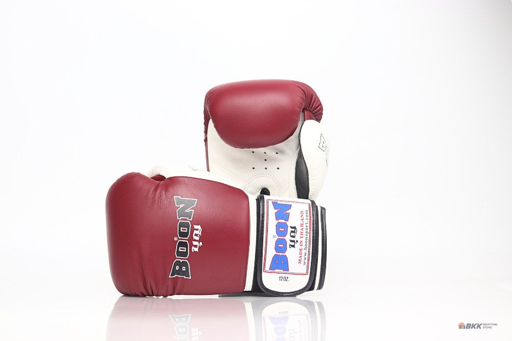 Boon [BGCR] Compact Velcro Gloves Maroon/White