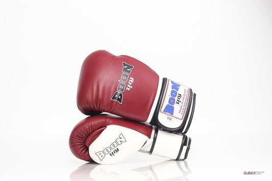 Boon [BGCR] Compact Velcro Gloves Maroon/White