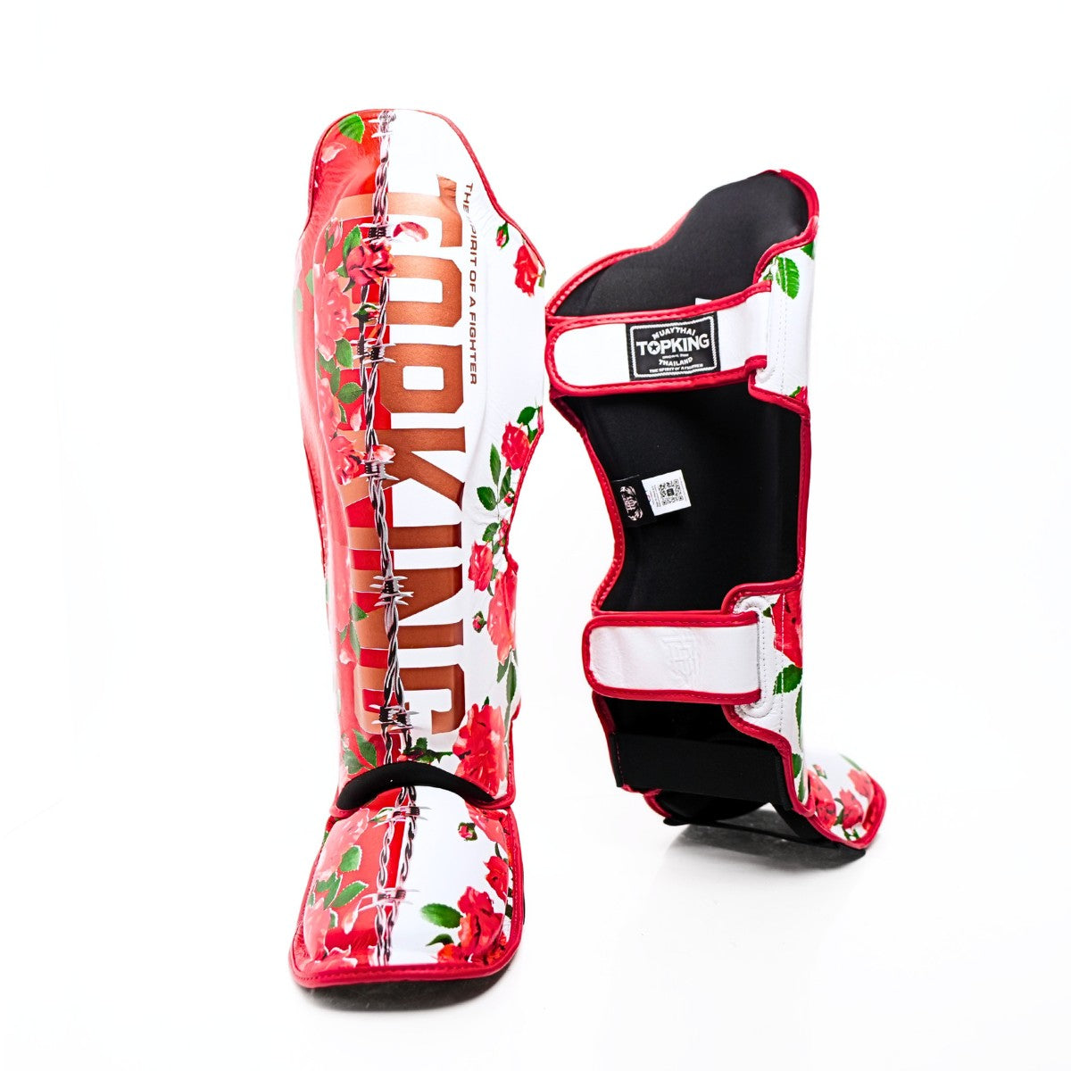 Top King TKSGRS Rose Shin Guards Floral Leather