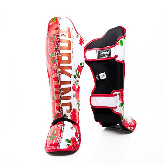 Top King TKSGRS Rose Shin Guards Floral Leather