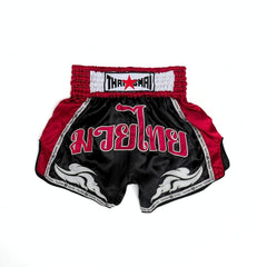 THAISMAI Classic Muay Thai Boxing Shorts Black/Burgundy