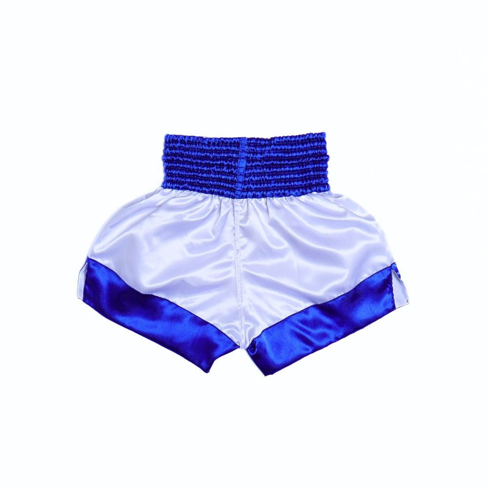 ThaiSmai [BS-KRATHING] Bull Muay Thai Shorts White/Blue