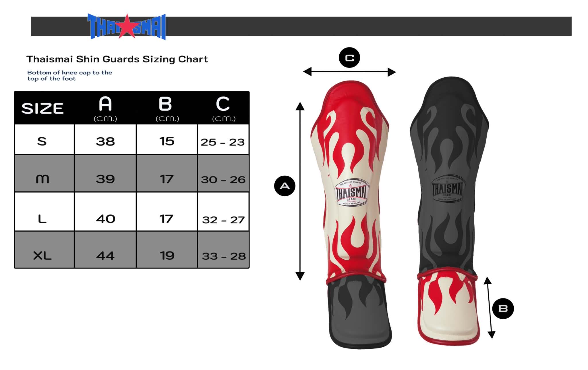 THAISMAI FLAME Muay Thai Shin Guards