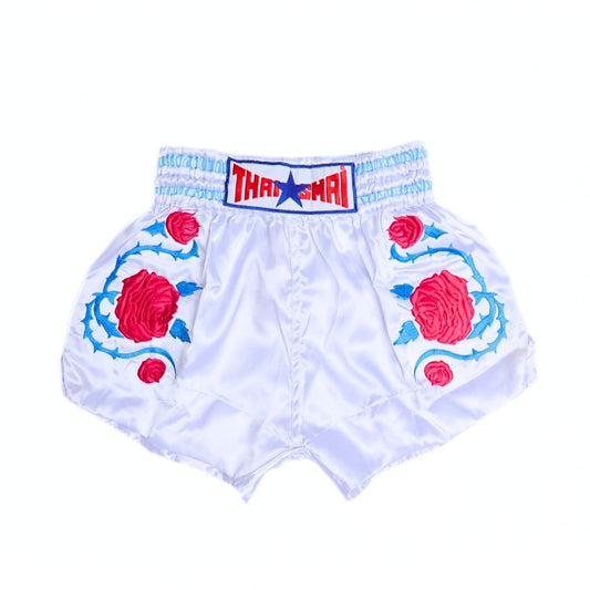 THAISMAI [BS-ROSE] "ROSE" EMBROIDERY MUAY THAI SHORTS
