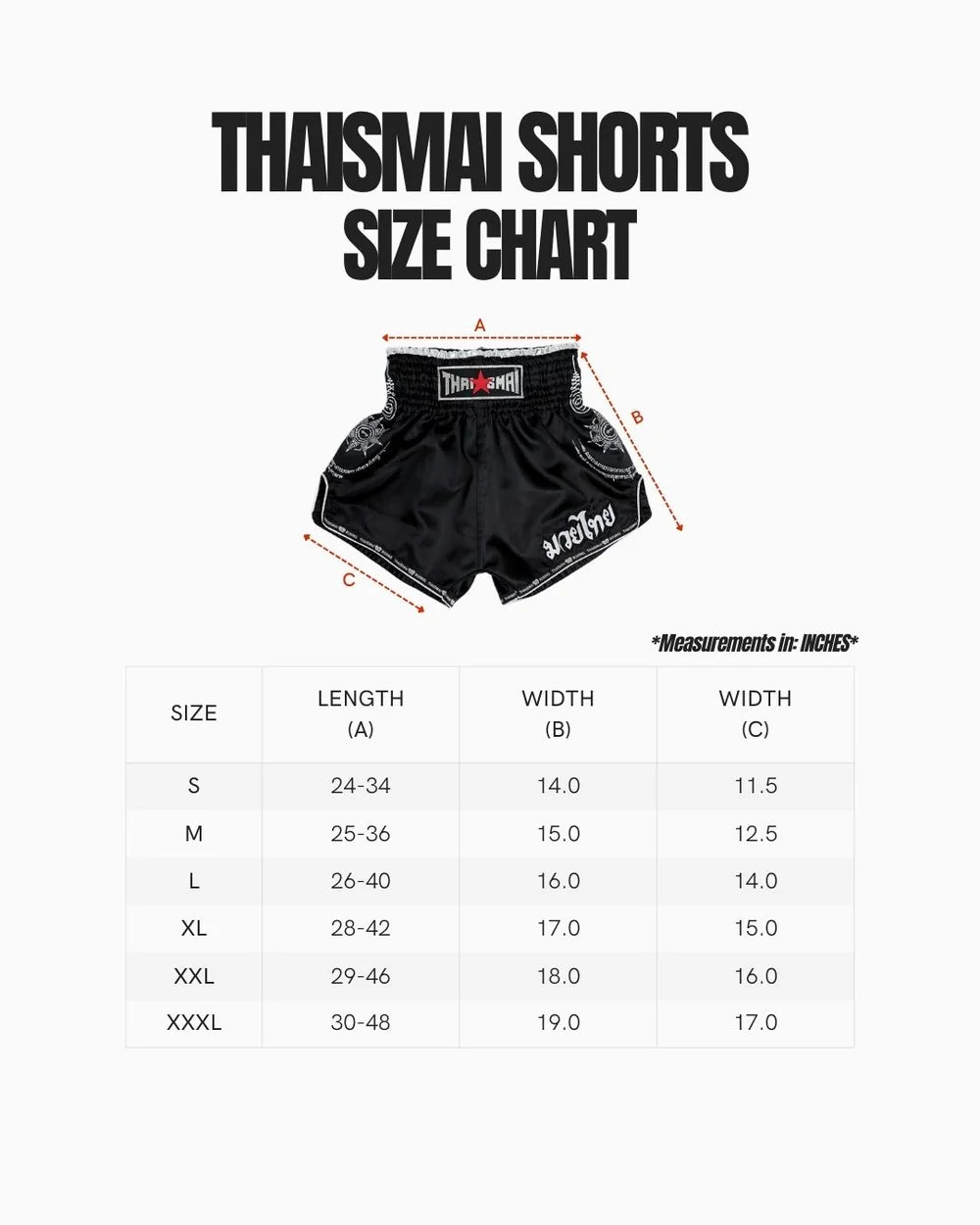 THAISMAI Classic Muay Thai Boxing Shorts Black/Gold
