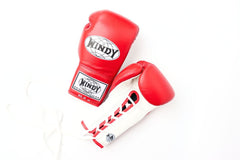 Windy [BGL] Lace Up Boxing Gloves Red/White
