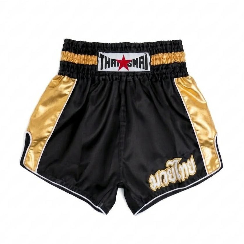 THAISMAI Classic Muay Thai Boxing Shorts Black/Gold