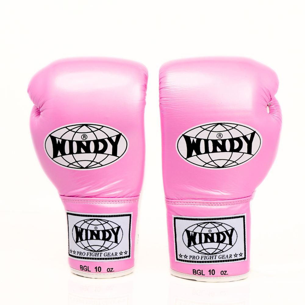 Windy [BGL] Lace Up Boxing Gloves Pink/White