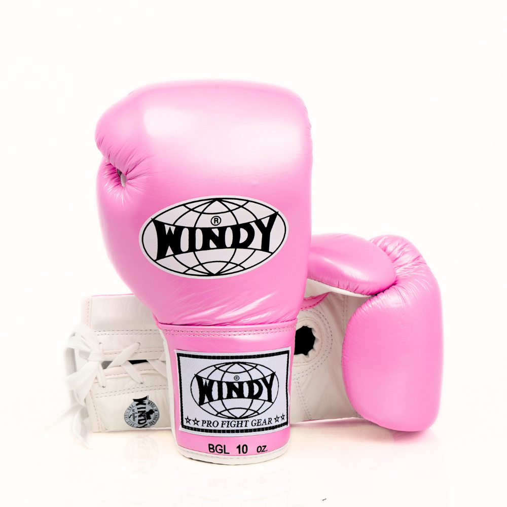 Windy [BGL] Lace Up Boxing Gloves Pink/White