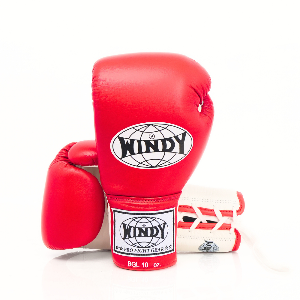 Windy [BGL] Lace Up Boxing Gloves Red/White