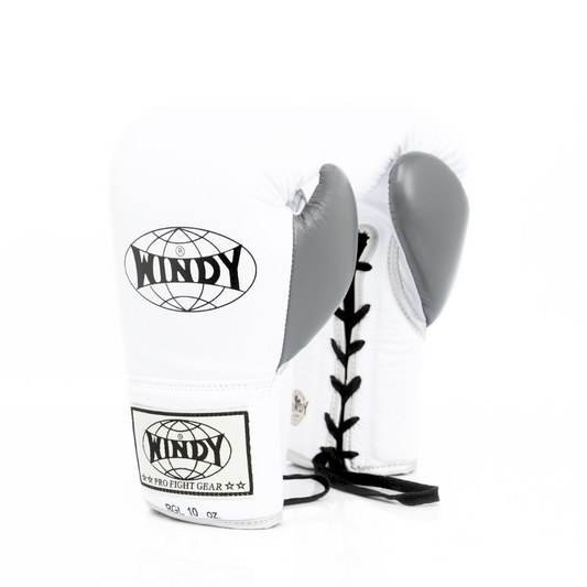 Windy [BGL] Lace Up Boxing Gloves White/Silver/Grey