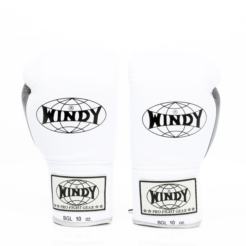 Windy [BGL] Lace Up Boxing Gloves White/Silver/Grey