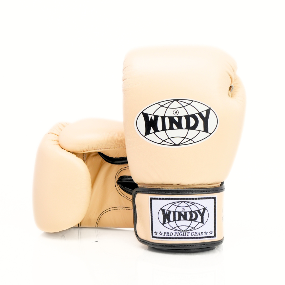 Windy BGVH Classic Velcro Boxing Gloves Cream