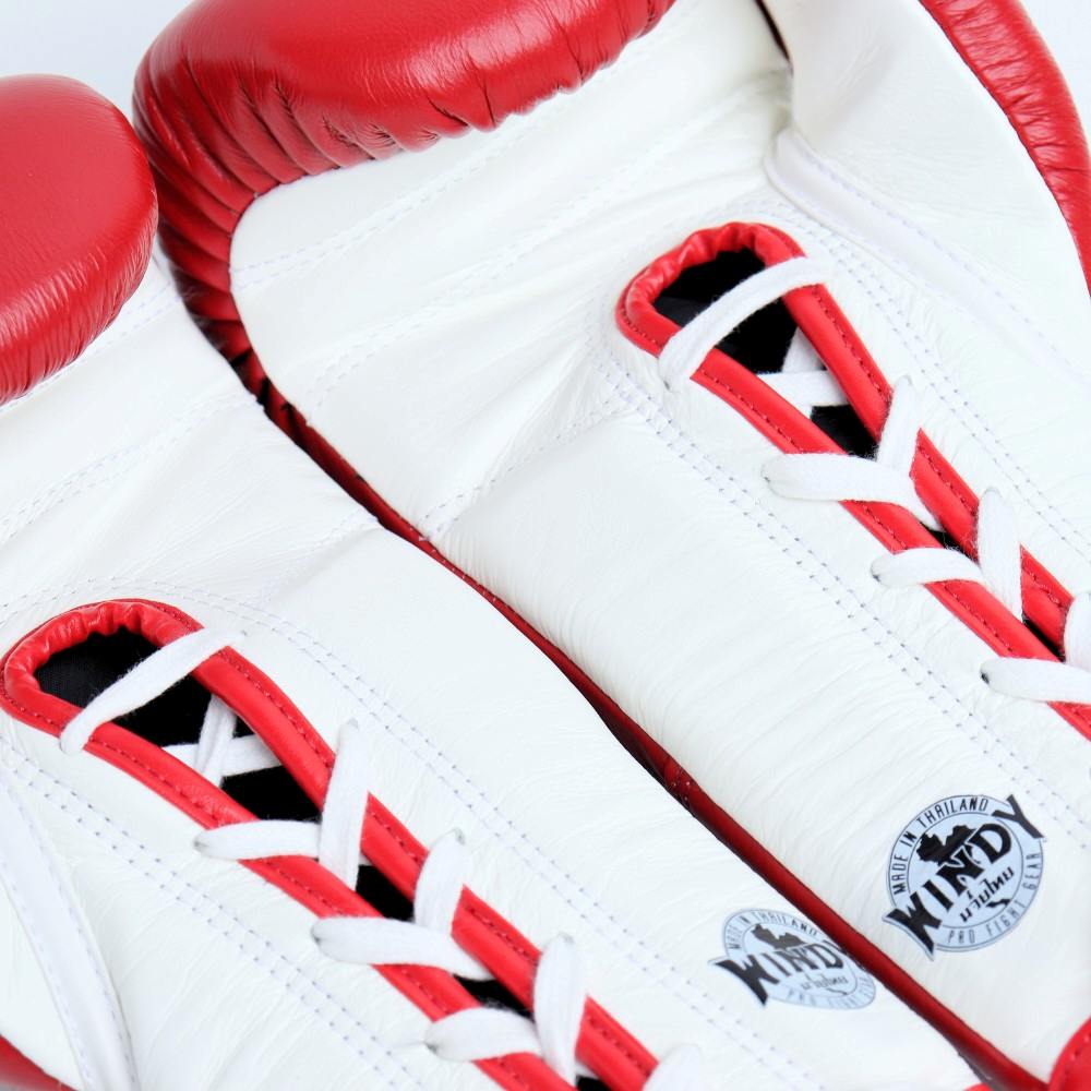 Windy [BGL] Lace Up Boxing Gloves Red/White