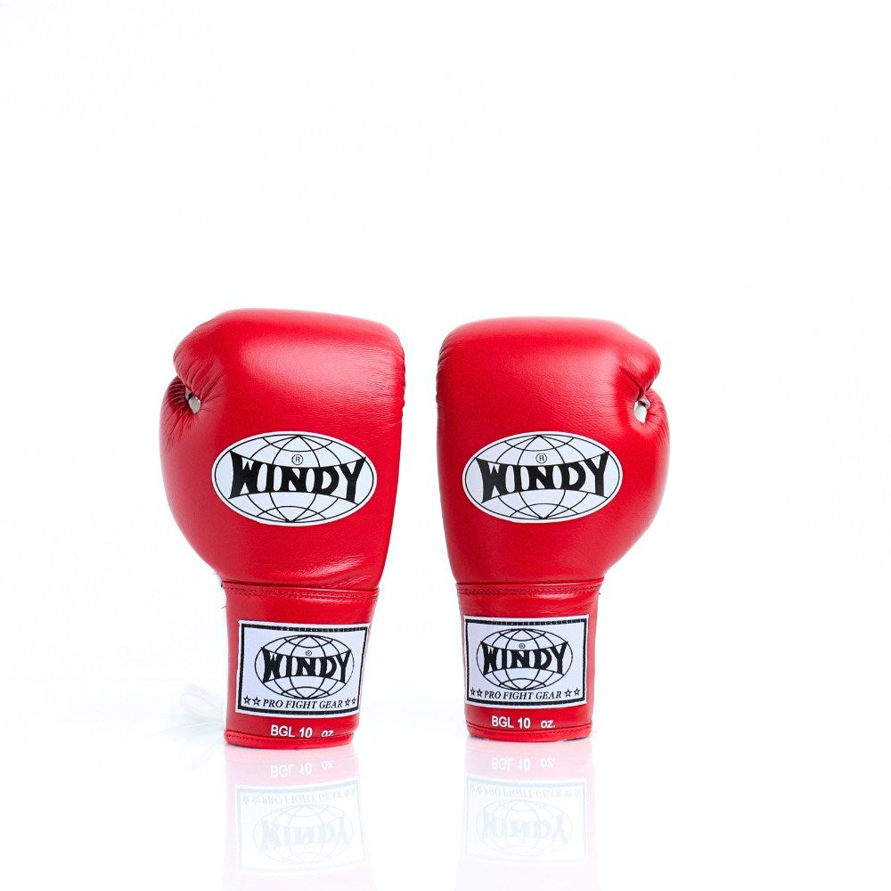 Windy [BGL] Lace Up Boxing Gloves Red/White