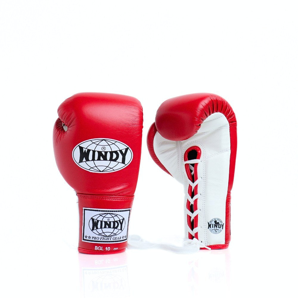 Windy [BGL] Lace Up Boxing Gloves Red/White