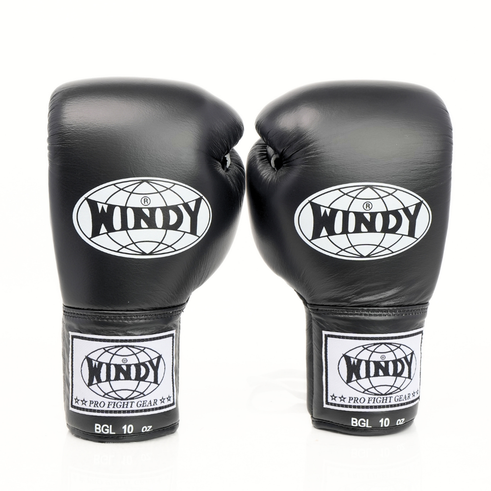Windy [BGL] Lace Up Boxing Gloves Black