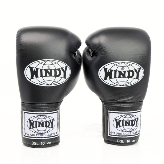 Windy [BGL] Lace Up Boxing Gloves Black